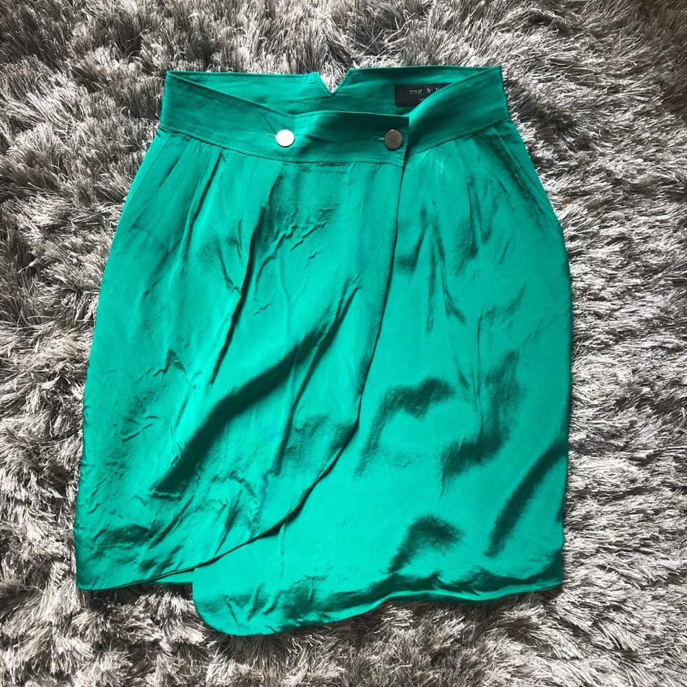 Rag & Bone silk slit skirt